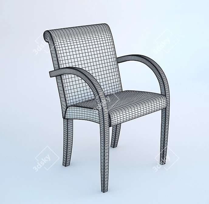 Luxe Italian Linda Dining Chair 3D model image 3