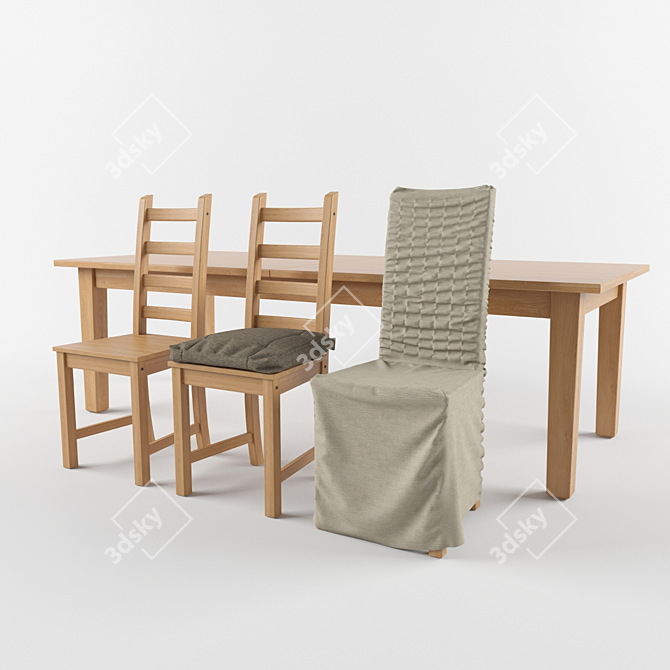 IKEA Kautsbi Chair: Cape & Pillow Set 3D model image 1