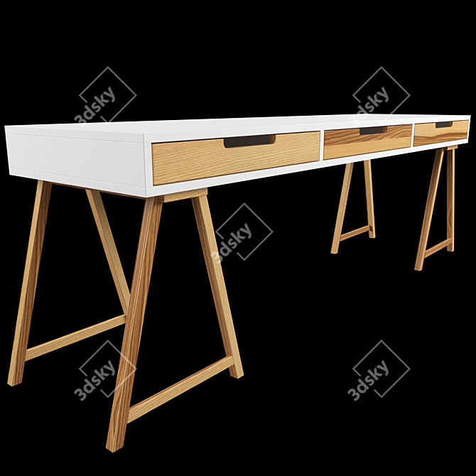 Sleek Modern Desk with Spacious Design 3D model image 1