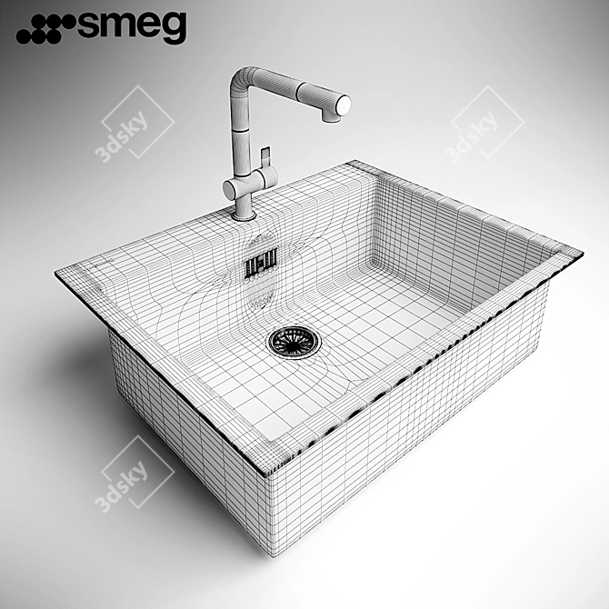 Elegant Smeg-VR80 Sink 3D model image 2