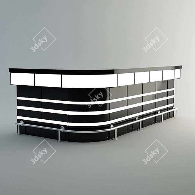 Modern Bar Counter 3D model image 2