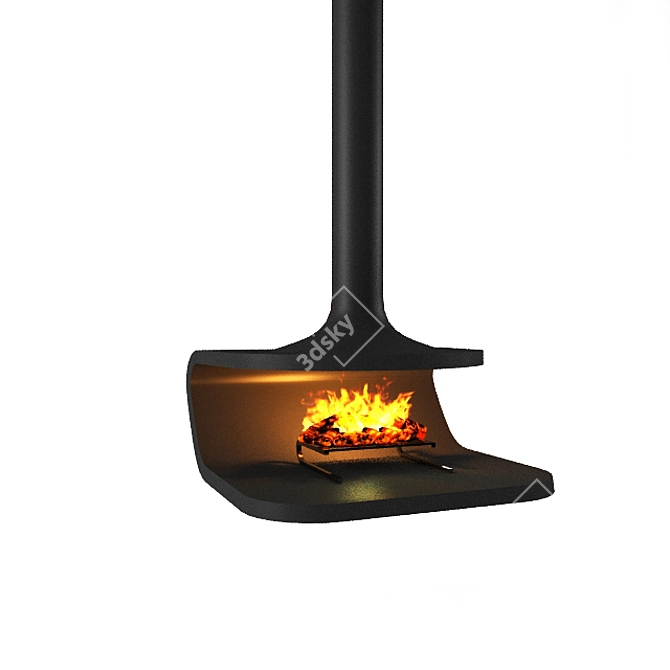 Rotating Hanging Fireplace 3D model image 1