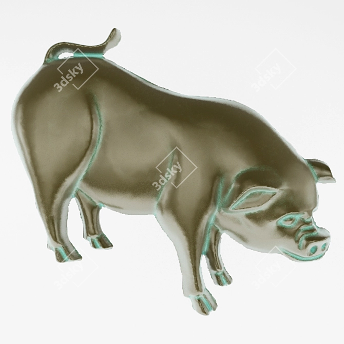 Pig Relief Wall Decor 3D model image 1