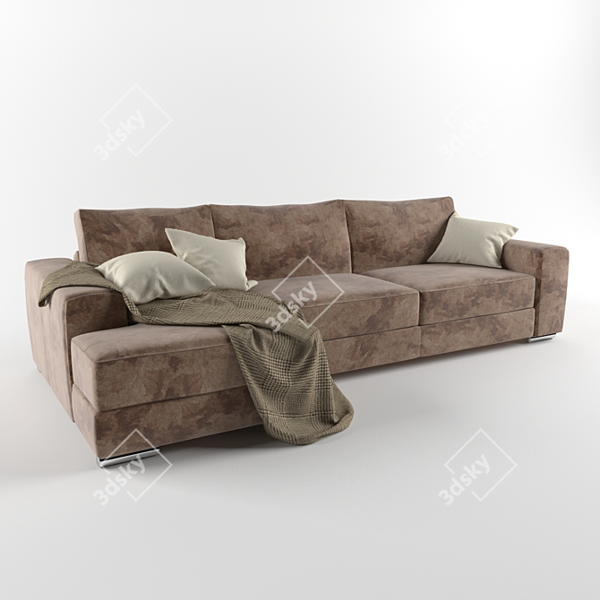 Natuzzi BERNARD Sofa with Pillows & Cover 3D model image 1