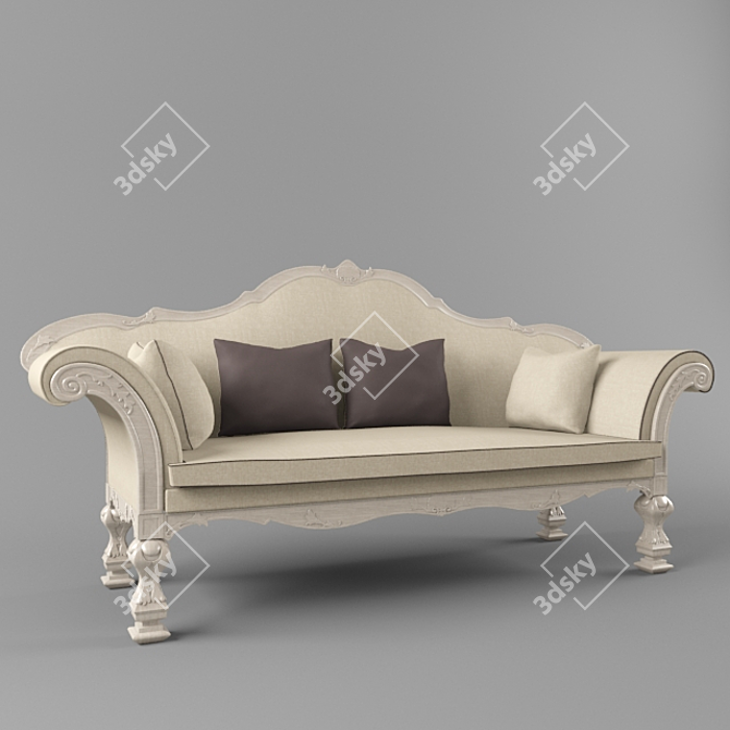 Chic Chelini Sofa with Decorative Pillows 3D model image 1