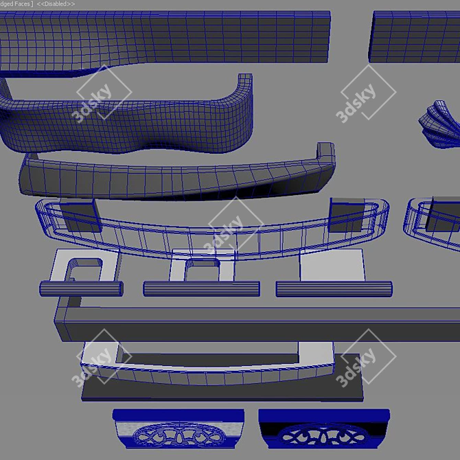 Sleek Furniture Handles MMart 3D model image 2