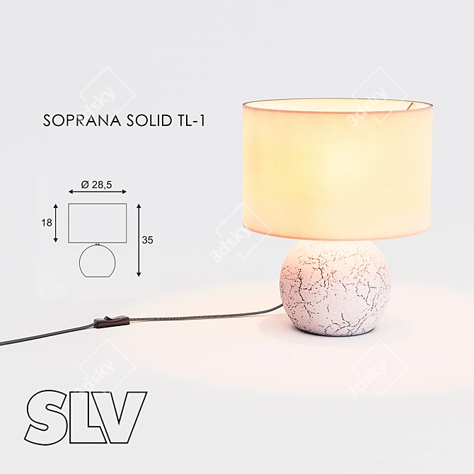 SLV Soprana Concrete Pendant 3D model image 1