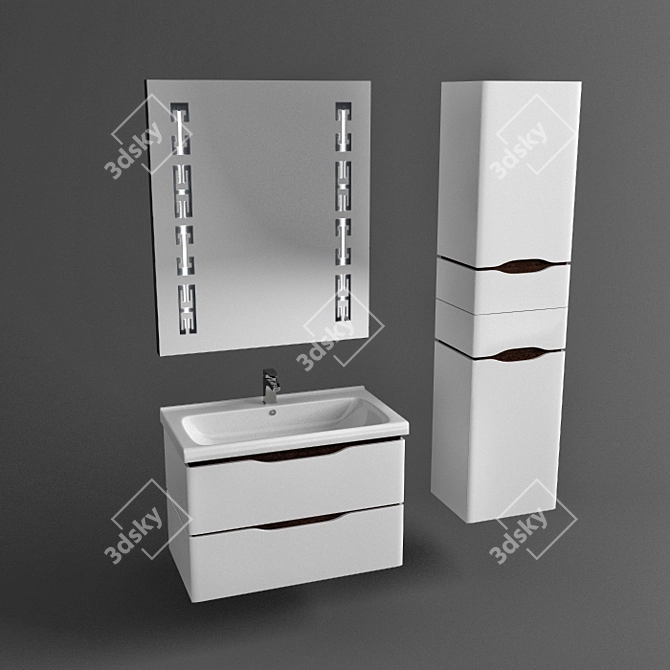 Venice Console Vanity Set 3D model image 1