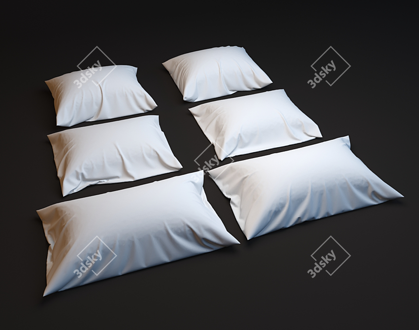 White Clouds: Luxurious Pillows 3D model image 1