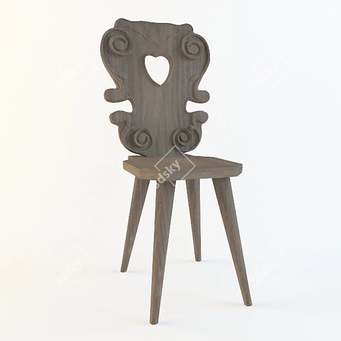 Wooden Chair 3D model image 1