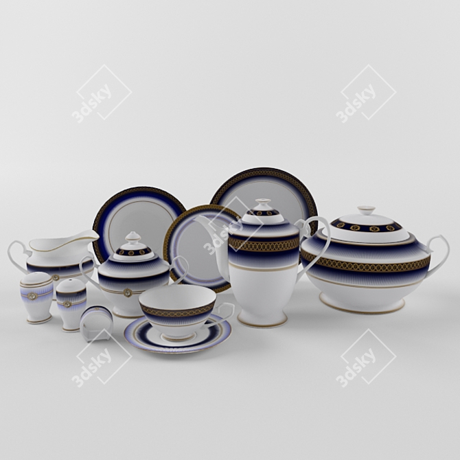 ADMIRALTY Bone China Dining Set 3D model image 1