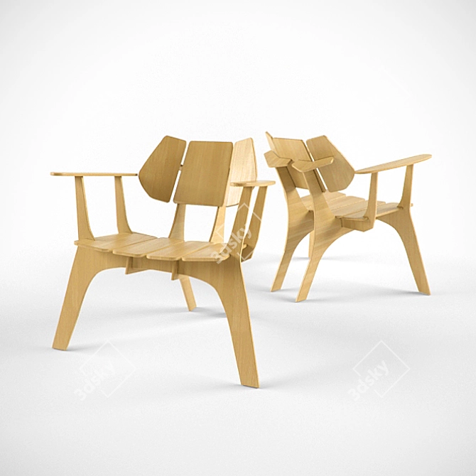 Terrace Coffee Chair: Handcrafted According to Your Model 3D model image 1