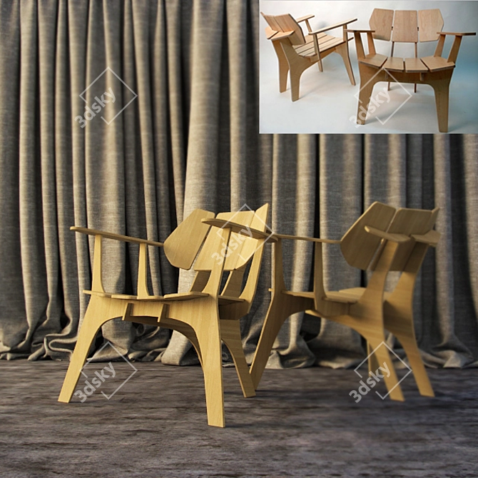 Terrace Coffee Chair: Handcrafted According to Your Model 3D model image 2