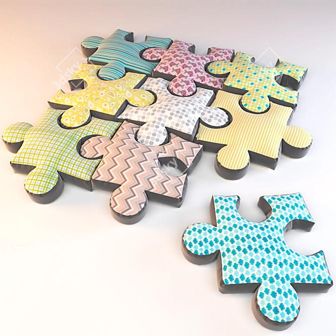 Kids Carpet Puzzle Mat: 3DMax+FBX, Corona Renderer 3D model image 1