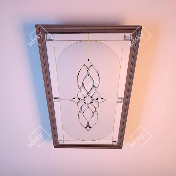 Mirrored Frame with Faceted Glass 3D model image 2