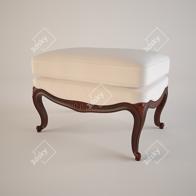 Classic Comfort Ottoman 3D model image 1