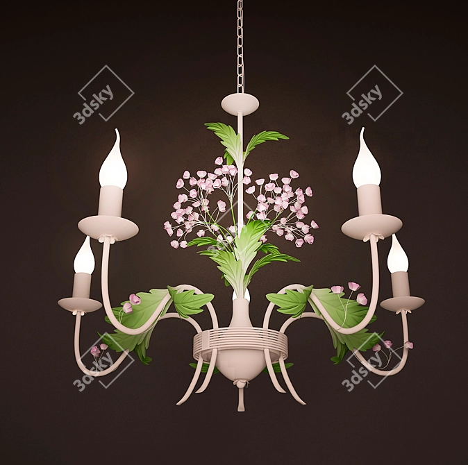 Provence Chandelier, Matte Finish | Height 1150mm | Width 550mm 3D model image 1