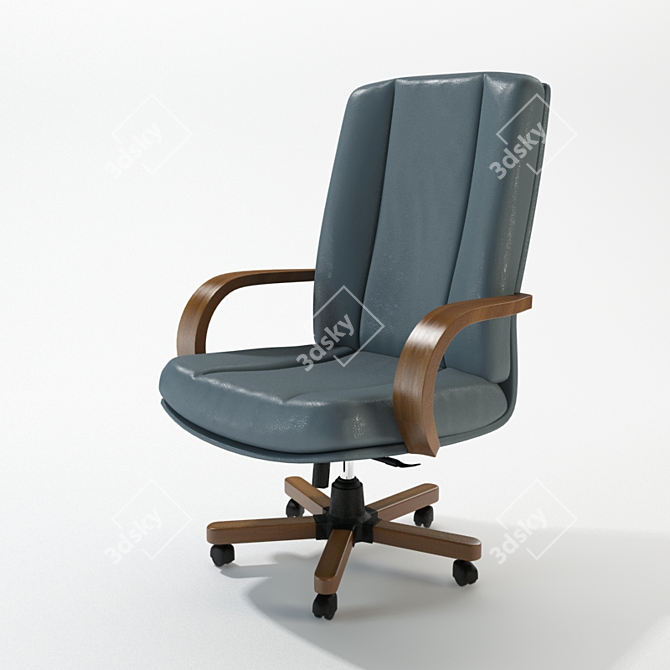 Elegant Leather Senator Chair 3D model image 1