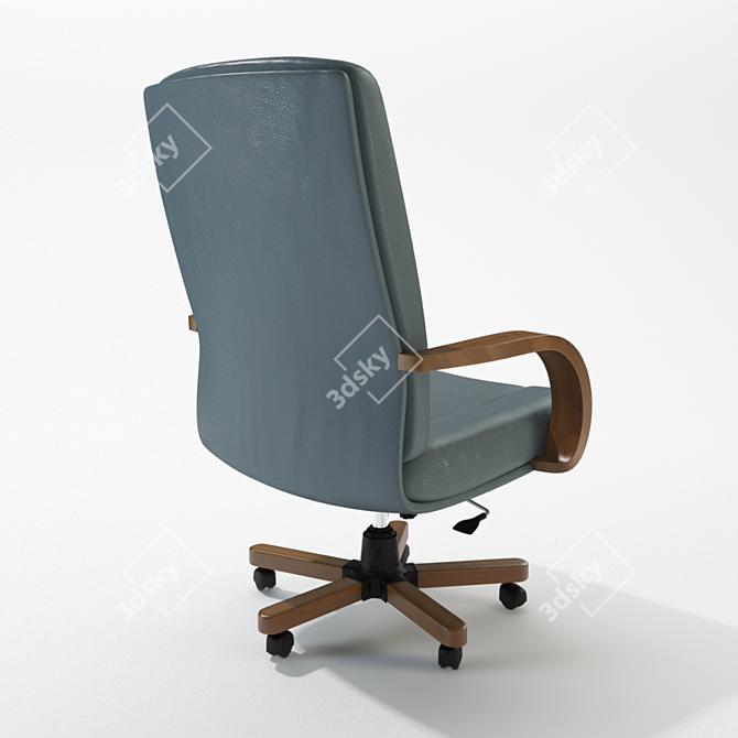 Elegant Leather Senator Chair 3D model image 2