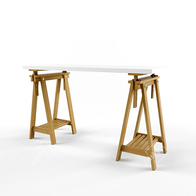 Elegant Wooden Table 3D model image 1