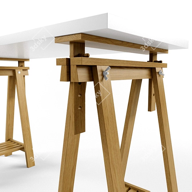 Elegant Wooden Table 3D model image 2