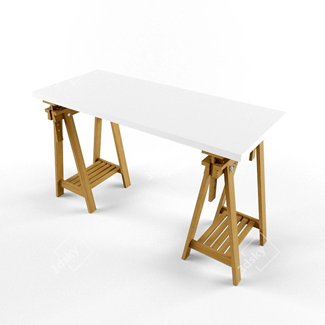 Elegant Wooden Table 3D model image 3