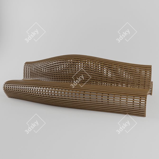 Sleek Cityscape Bench 3D model image 1