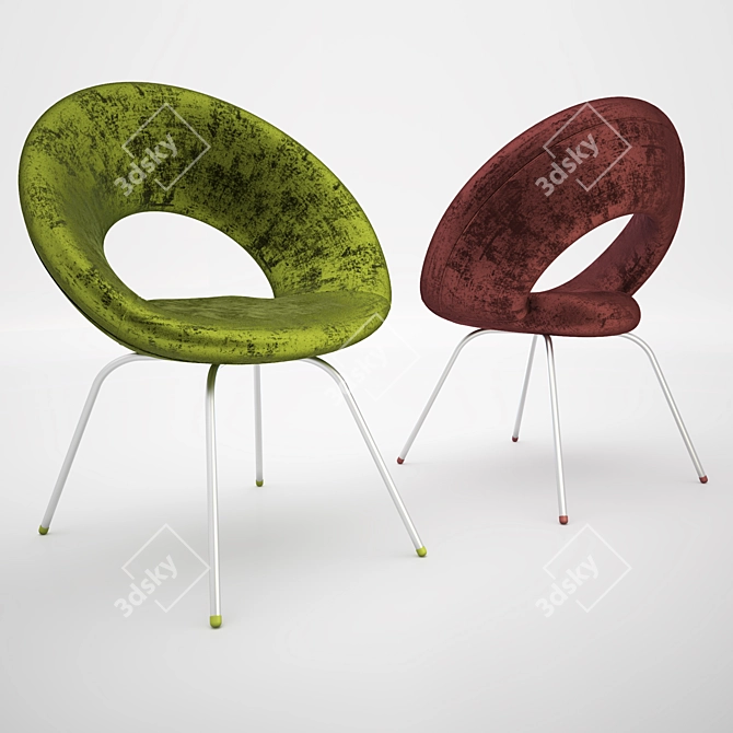 Sleek Circle Chair 3D model image 1