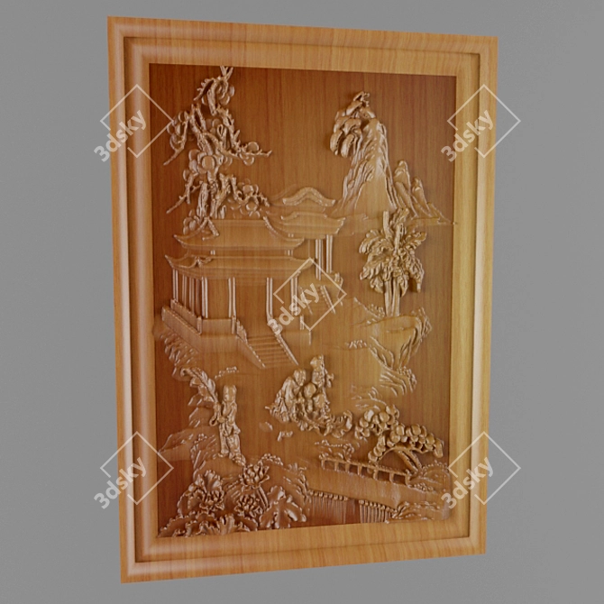 Wooden Wall Panels 3D model image 1