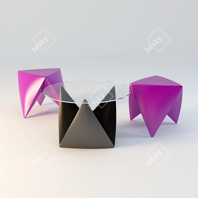 MR. LEM Stool & Table Combo 3D model image 1