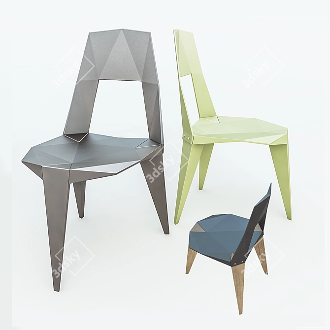 Modern Geometric Chair with Stylish Design 3D model image 1