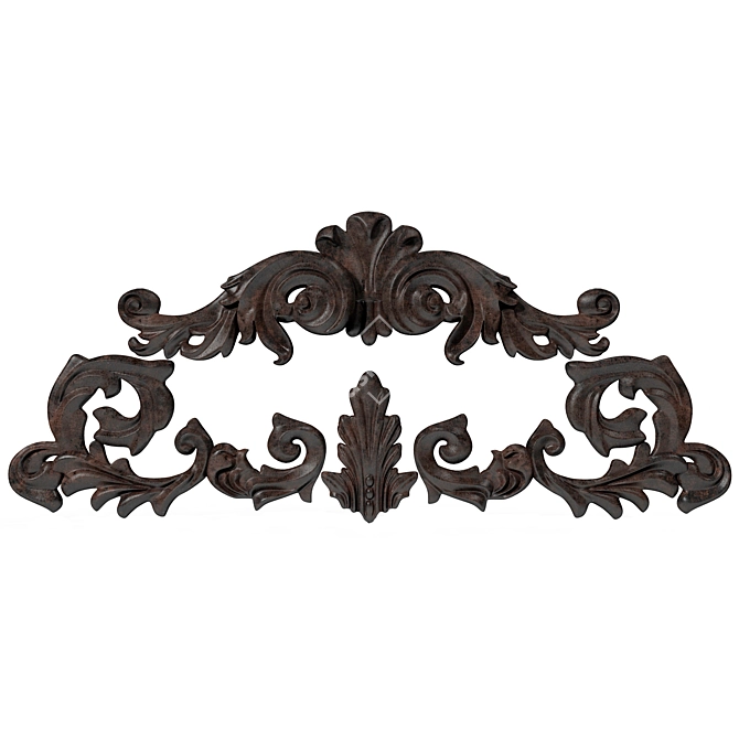 Elegant Fretwork Accent Piece 3D model image 1