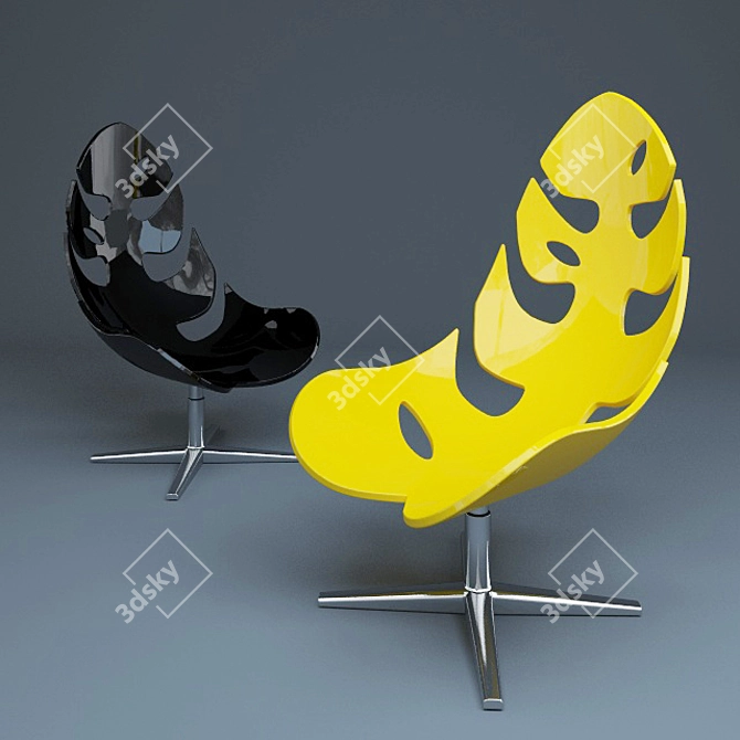 Leafy Elegance: Elite Chair 3D model image 1