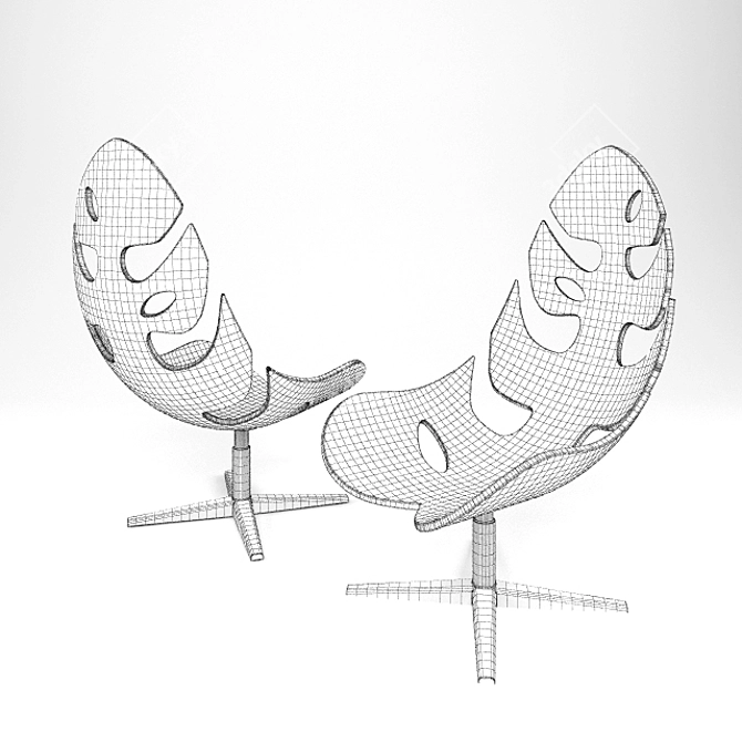 Leafy Elegance: Elite Chair 3D model image 3