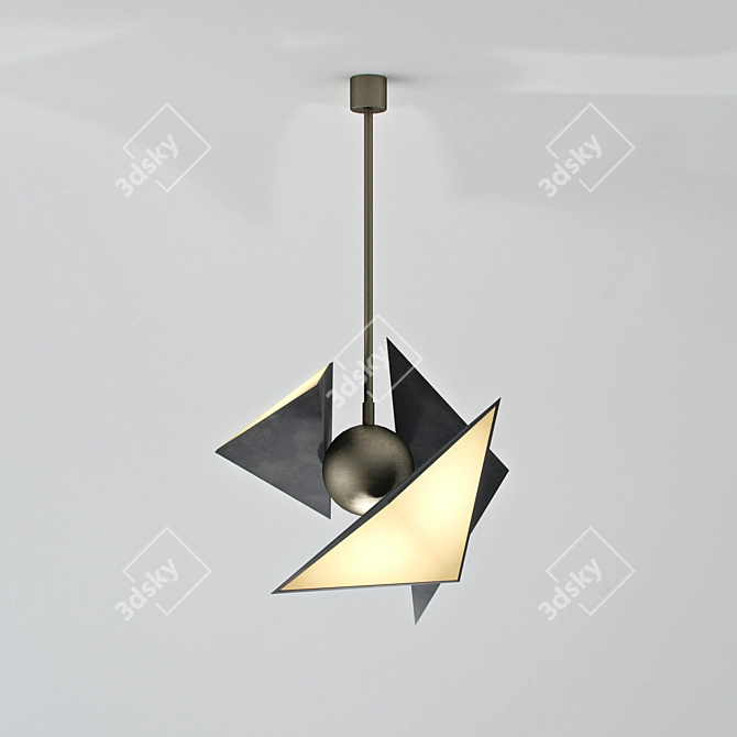 Vintage ANGELO LELII Ceiling Light 3D model image 1