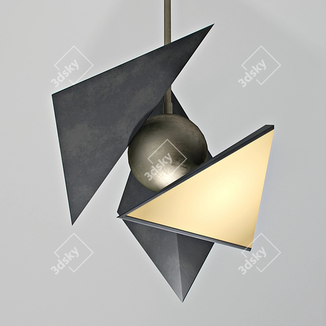 Vintage ANGELO LELII Ceiling Light 3D model image 2