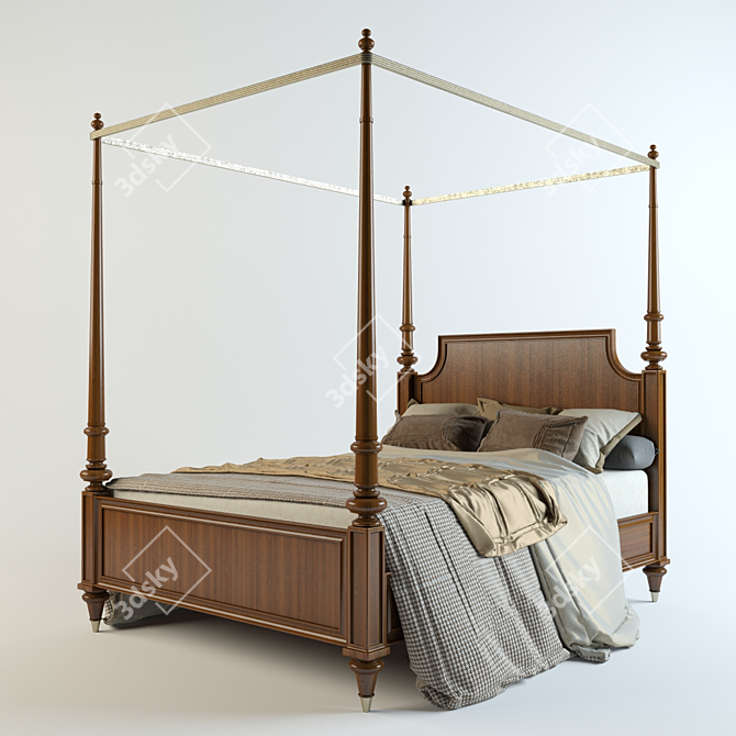 Georgetown Queen Bed: Quail Hollow Luxury 3D model image 1