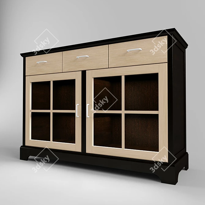 Vintage Steel Locker 3D model image 1