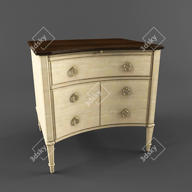 Refined Tiger Maple Side Table 3D model image 1