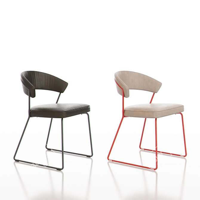 Modern Metal Chair: Calligaris New York 3D model image 2