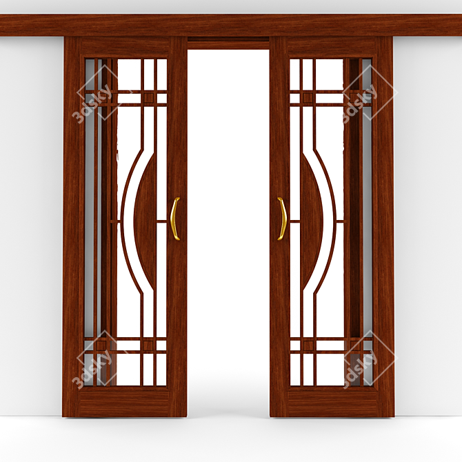 Modern Sliding Door Set 3D model image 1