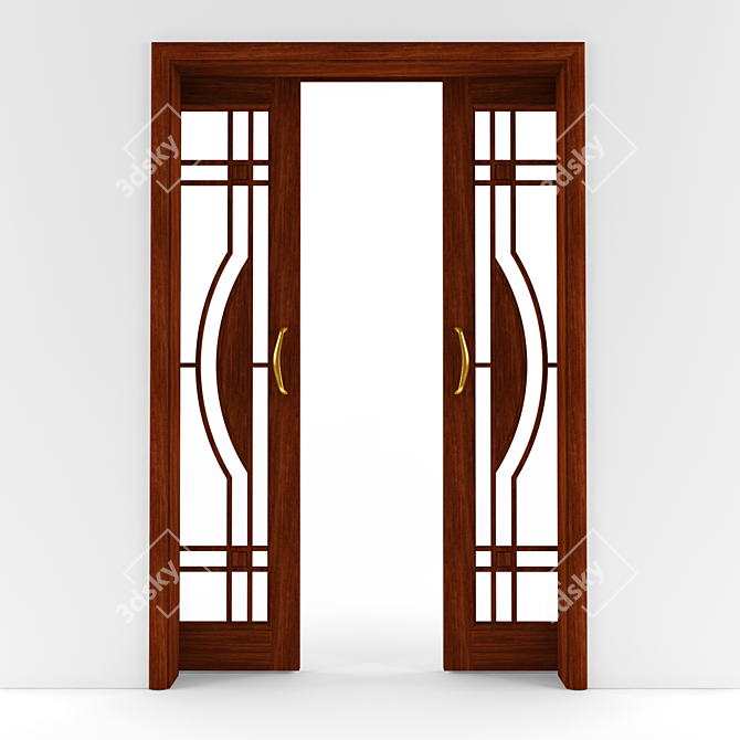 Modern Sliding Door Set 3D model image 2