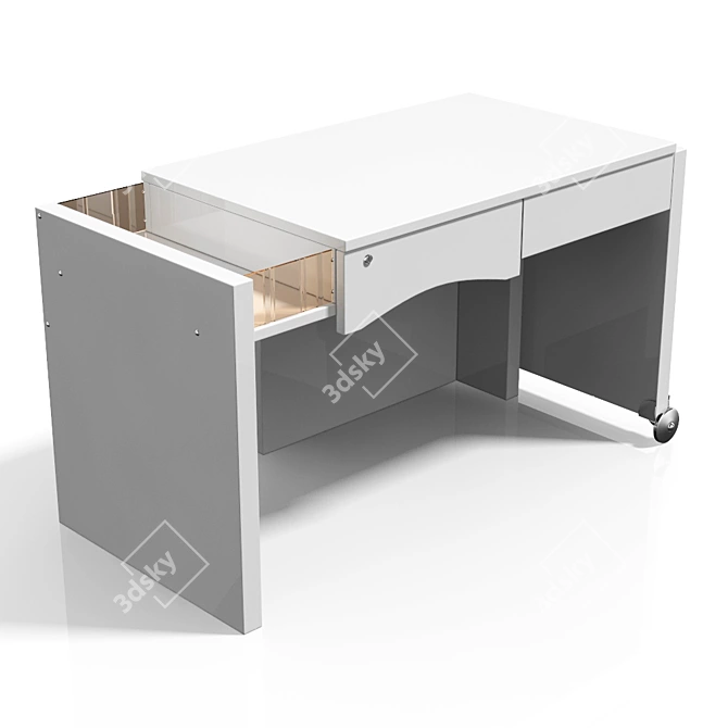 Trendy TattooDesk: Sliding, 1-Drawer 3D model image 2