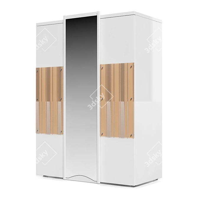 TATOO Mirrored Door Cabinet: Stylish Storage Solution 3D model image 1