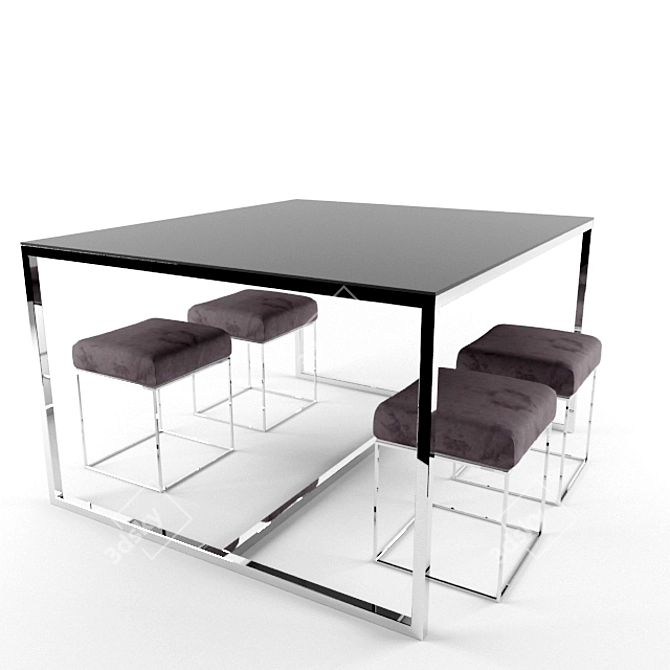 Sleek and Chic Dining Table 3D model image 2