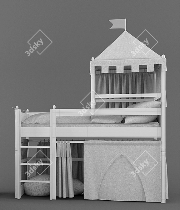Annette Frank Castle Bed 3D model image 2