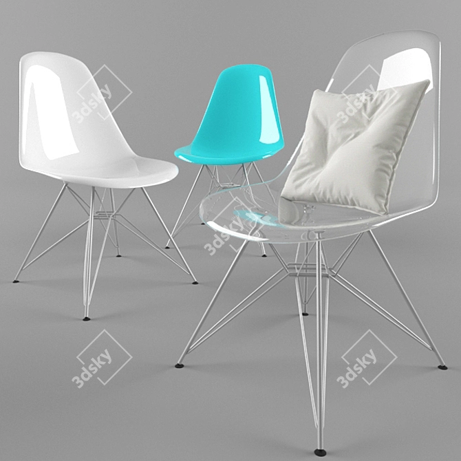 Eames "Eiffel- Stuhl DSR" Chair- Modern Design 3D model image 1