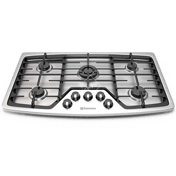 Sleek Stainless Steel Gas Stove 3D model image 1