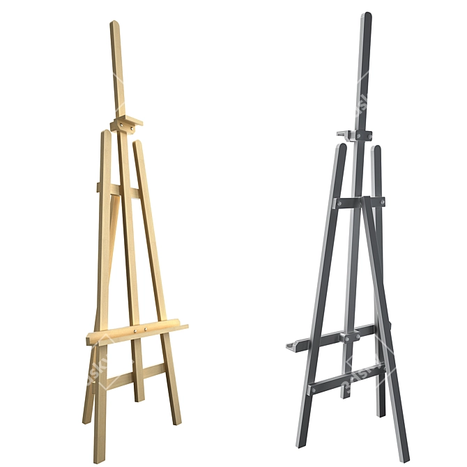 Wooden Tripod Easel 3D model image 1