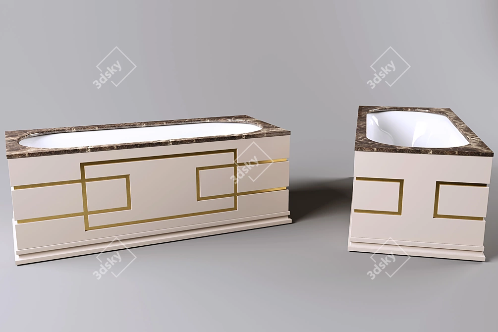 Luxury Spa Bath Set 3D model image 1